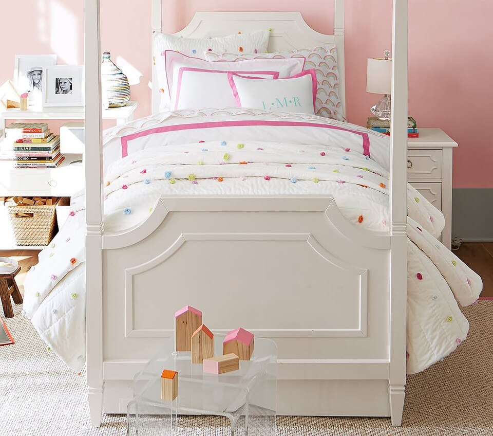 Bright Pom Pom Comforter Pottery Barn Kids UK